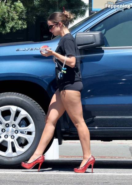 Addison Rae Rocks Bold “Lady Gaga” Tee and Red Heels in Los Angeles (27 Photos) - Los Angeles on leakfanatic.com