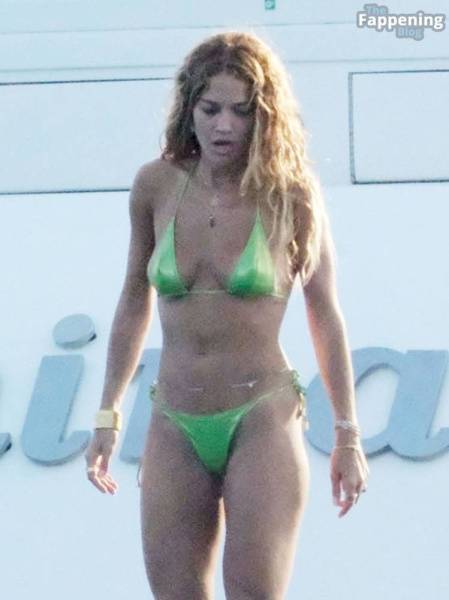 Rita Ora Displays Her Sexy Tits & Butt in a Green Bikini (65 Photos) on leakfanatic.com