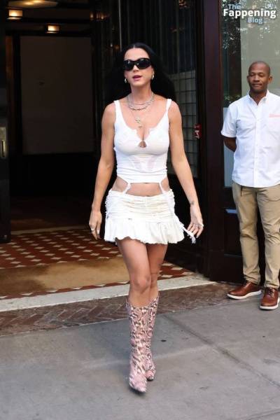 Katy Perry Displays Her Sexy Figure in a White Outfit (70 Photos) on leakfanatic.com